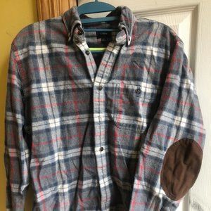 J. crew, Grey Flannel with  elbow patch, cotton /wool, mens medium